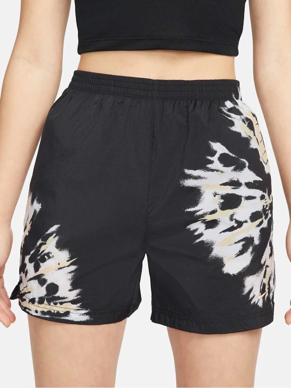 Nike Sportswear Starburst Woven Shorts Black Tan Women’s XS DQ3588-010